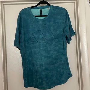 Blue Green Adidas Kids Large T-shirt